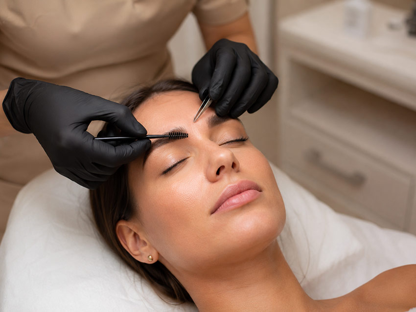 Eyebrow shaping service at Cilara Beauty Toronto for clean, balanced, and naturally defined brows
